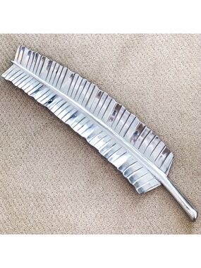 Wilton Armetale banana leaf serving tray platter by Bruce Fox food safe 25 inch